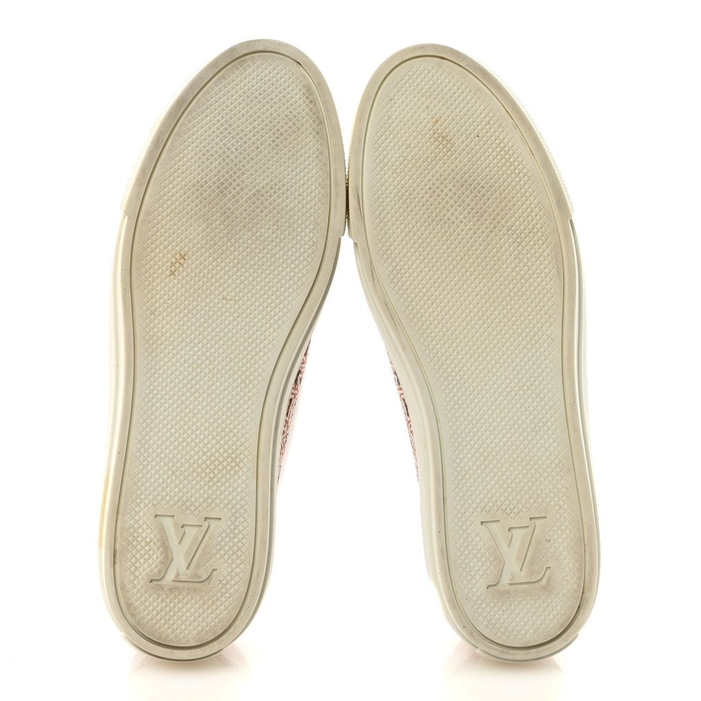 LOUIS VUITTON CALFSKIN MONOGRAM RUN AWAY SNEAKER WHITE WHITE & GOLD