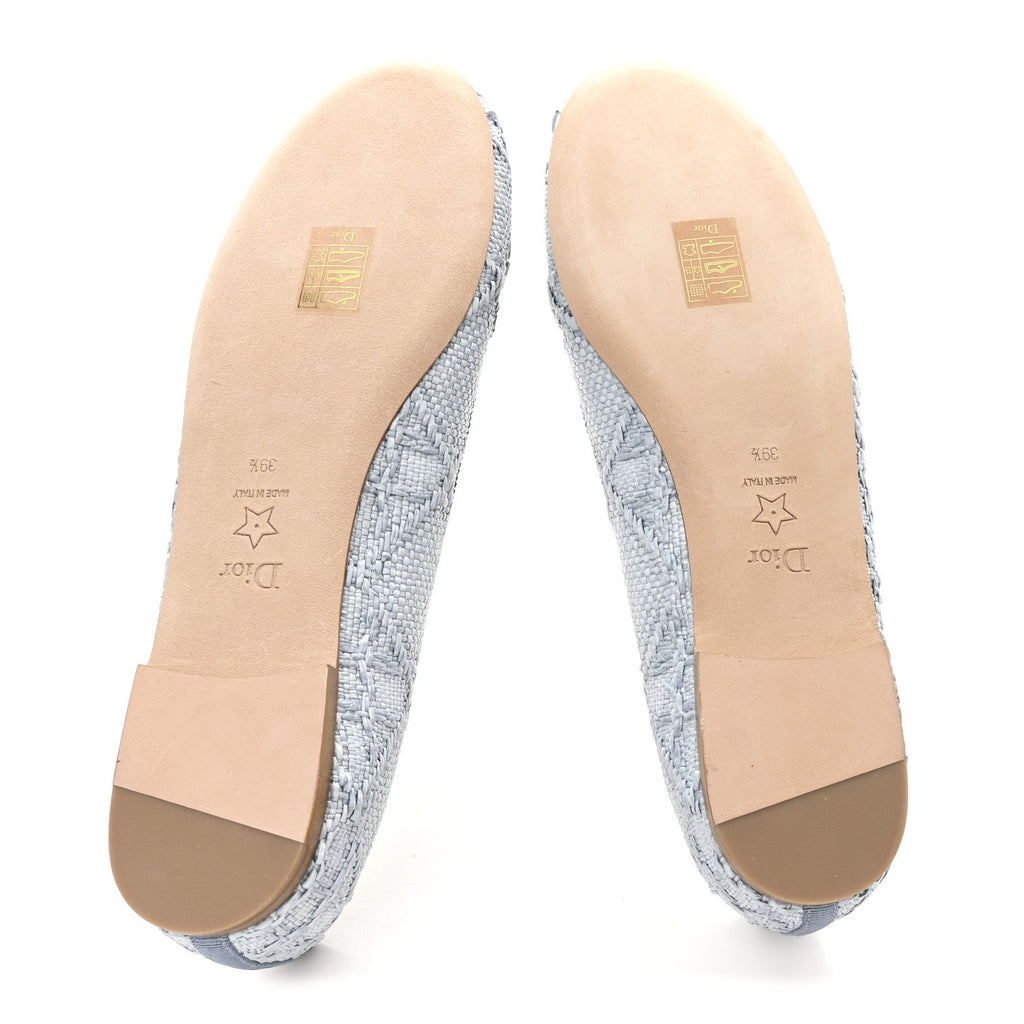 RAFFIA CANNAGE BALLET FLAT BLEU PASTEL