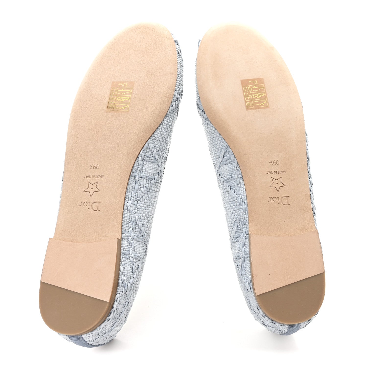 RAFFIA CANNAGE BALLET FLAT BLEU PASTEL