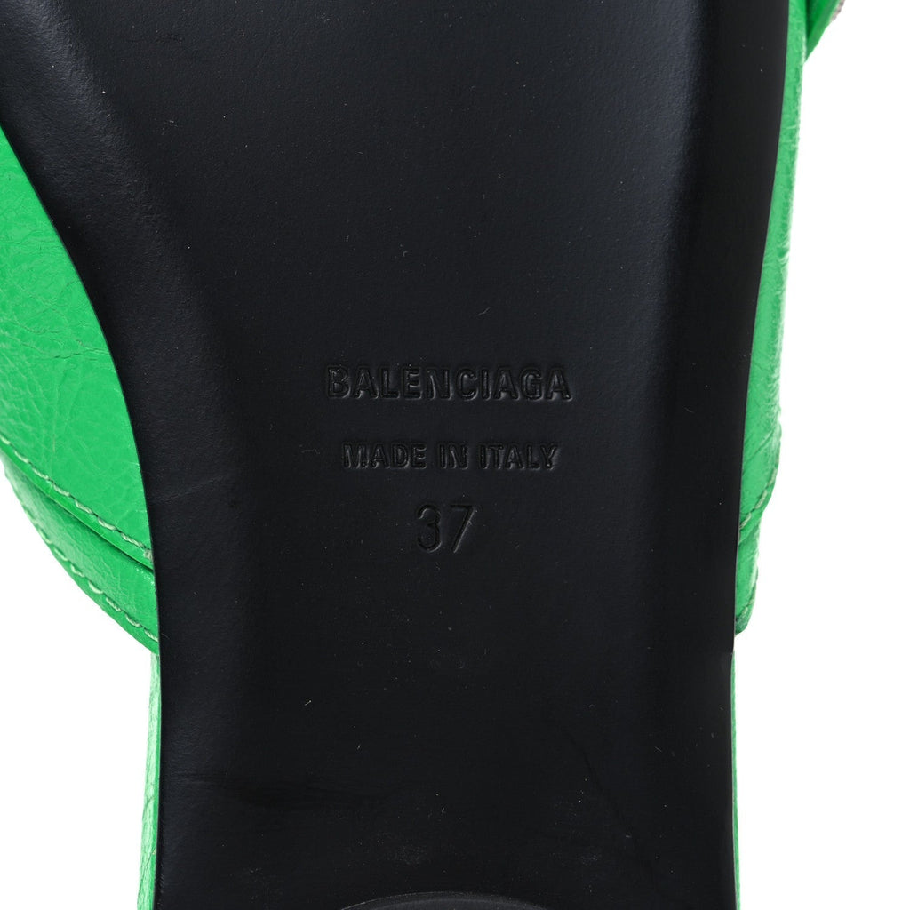 AGNEAU ARENA CAGOLE FLAT SLIDE SANDALS VIVID GREEN