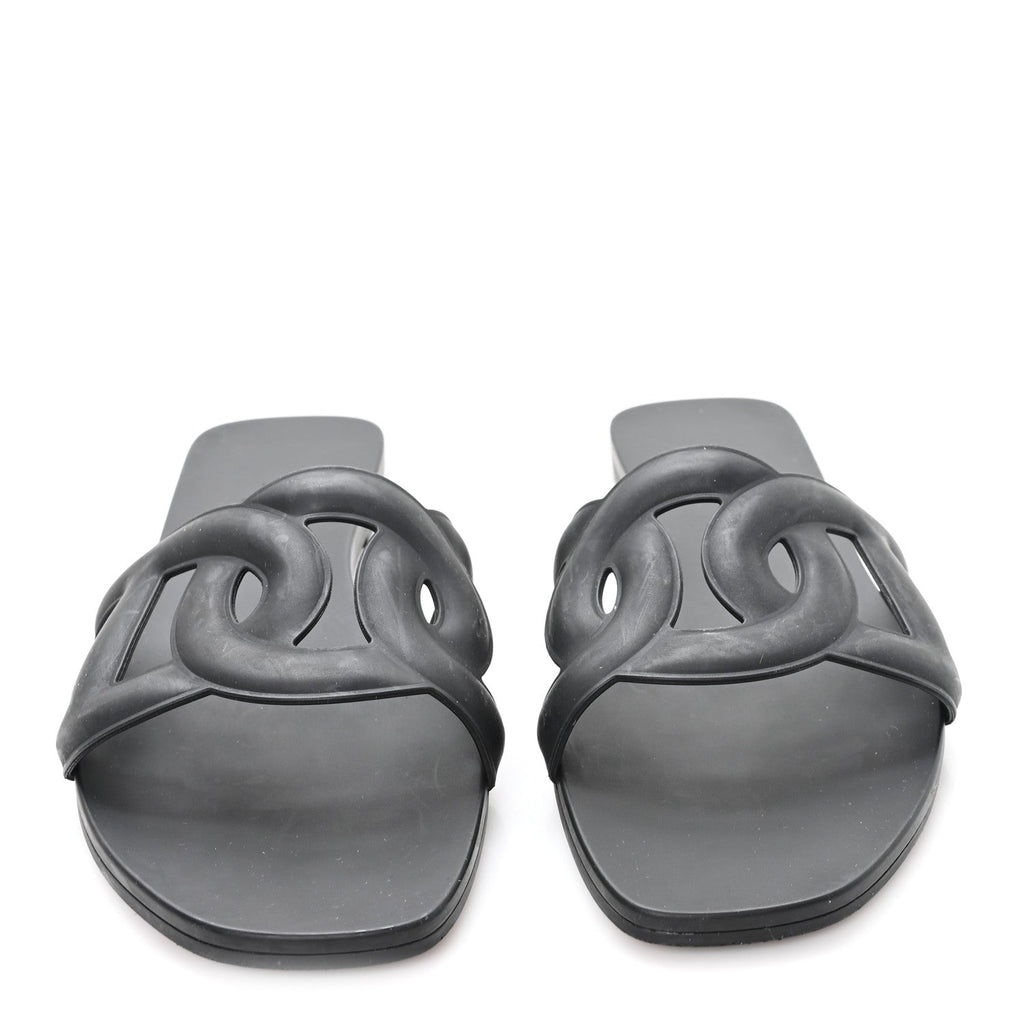 RUBBER ALOHA SANDALS BLACK