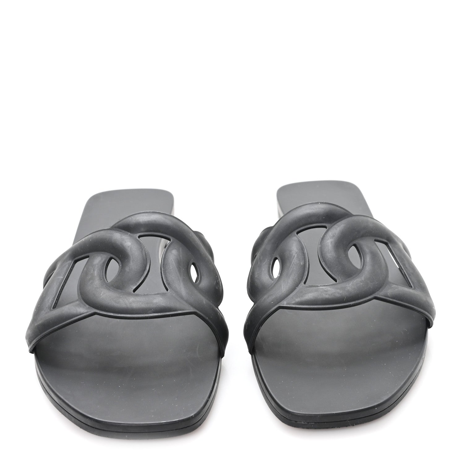 RUBBER ALOHA SANDALS BLACK