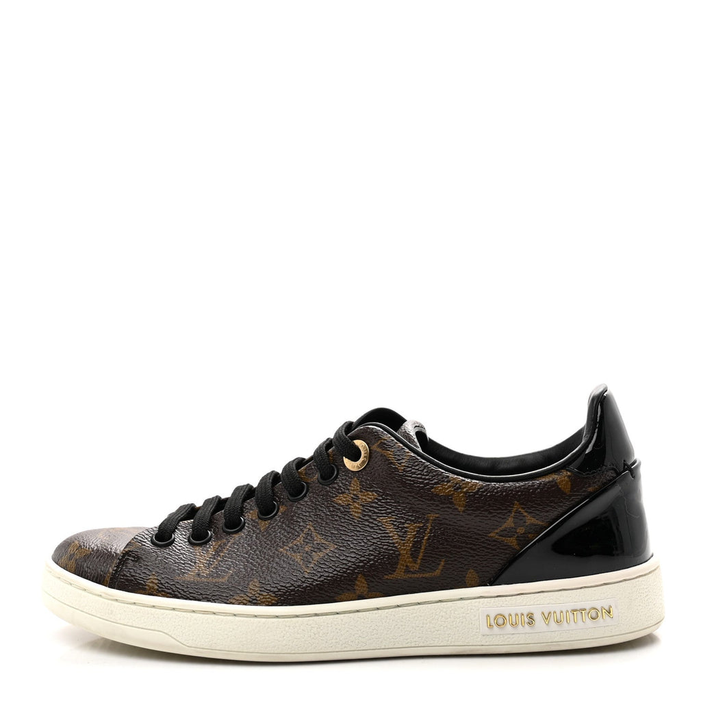 LOUIS VUITTON PATENT MONOGRAM FRONTROW SNEAKER BROWN