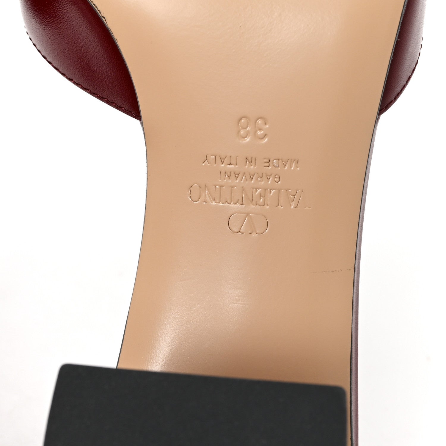 CALFSKIN VLOGO 45MM SLIDE SANDALS BRICK