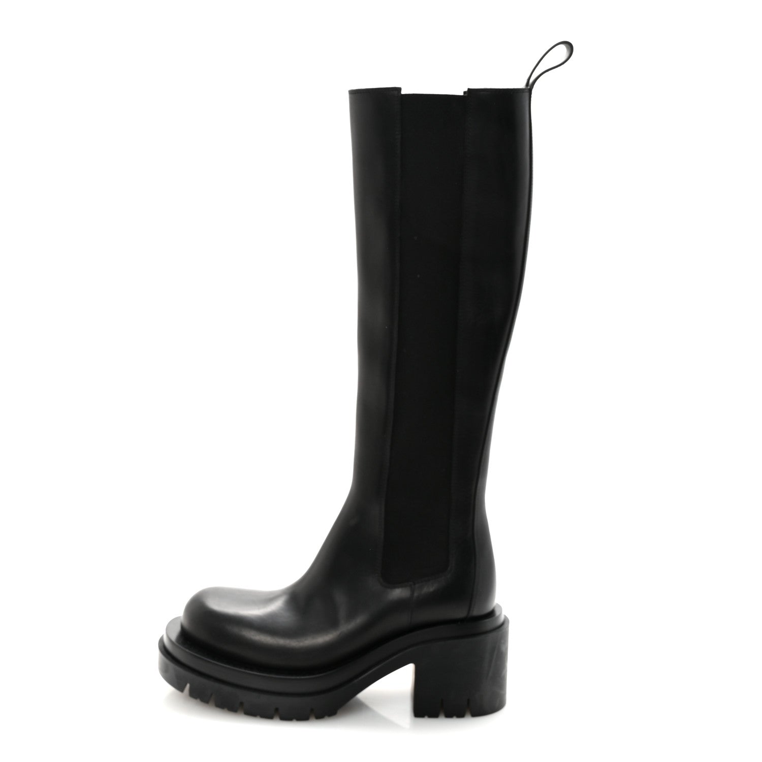 CALFSKIN THE LUG CHELSEA /70MM TALL BOOTS BLACK