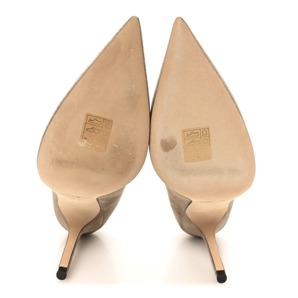 SUEDE POINTY TOE ROMY PUMPS STONE