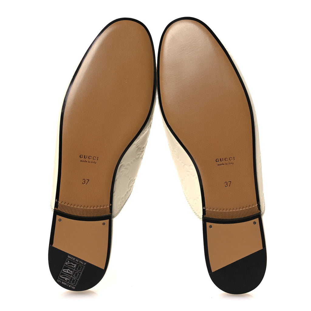 GLAMOUR CALFSKIN GUCCISSIMA WOMENS PRINCETOWN SLIPPERS NEW IVOIRE