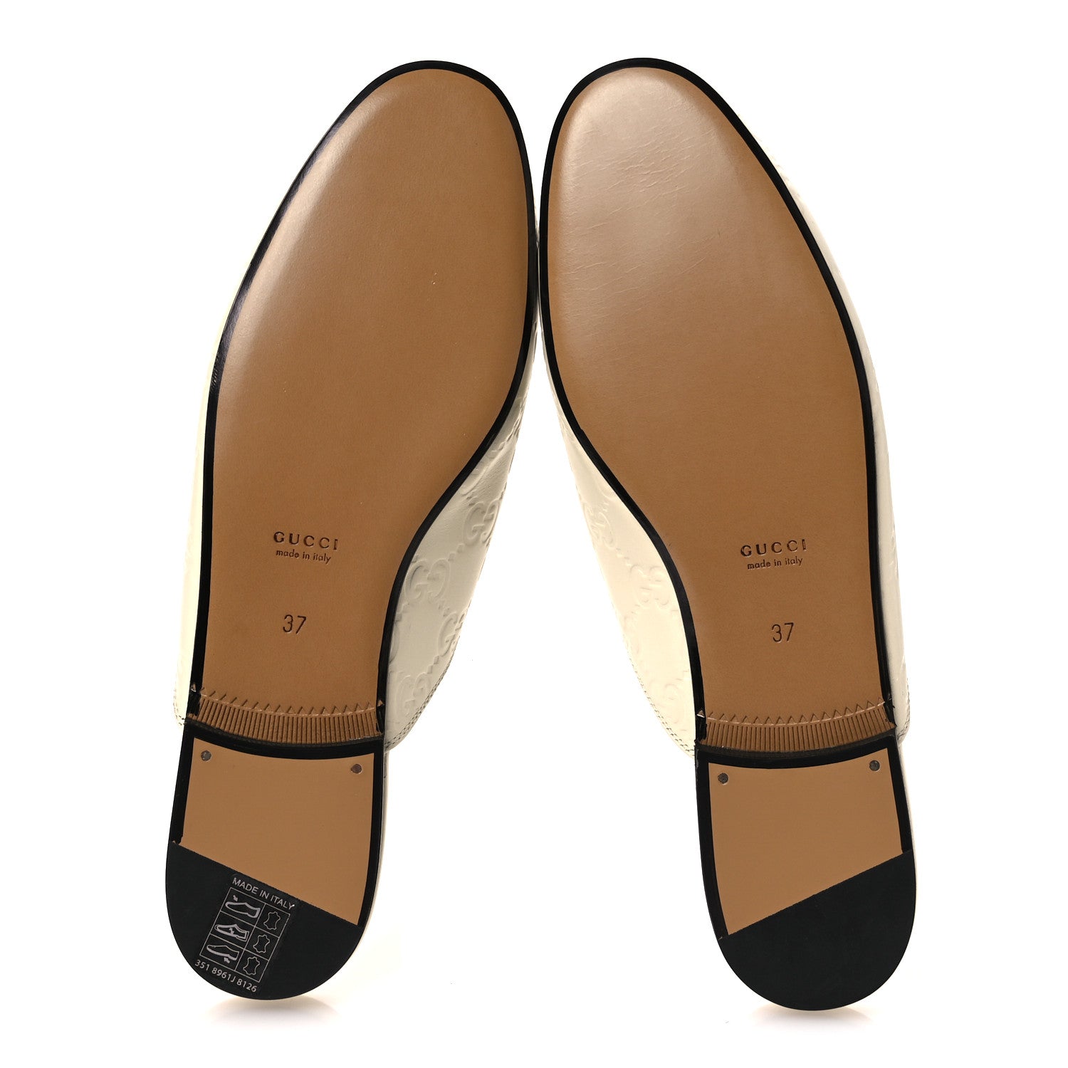 GLAMOUR CALFSKIN GUCCISSIMA WOMENS PRINCETOWN SLIPPERS NEW IVOIRE