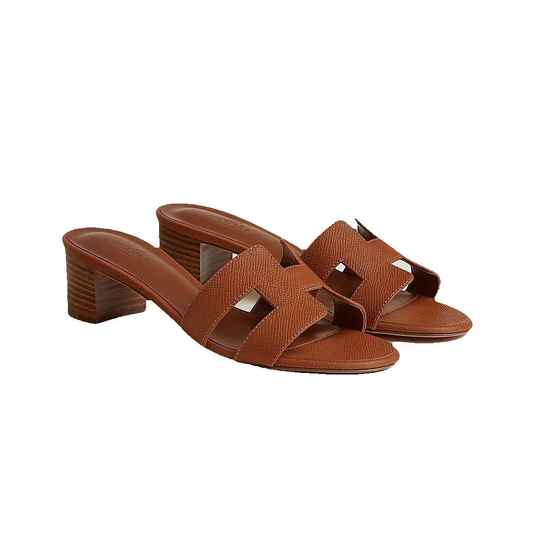 Hermès Hermes Calfskin Oasis Sandal - Tan/Brown