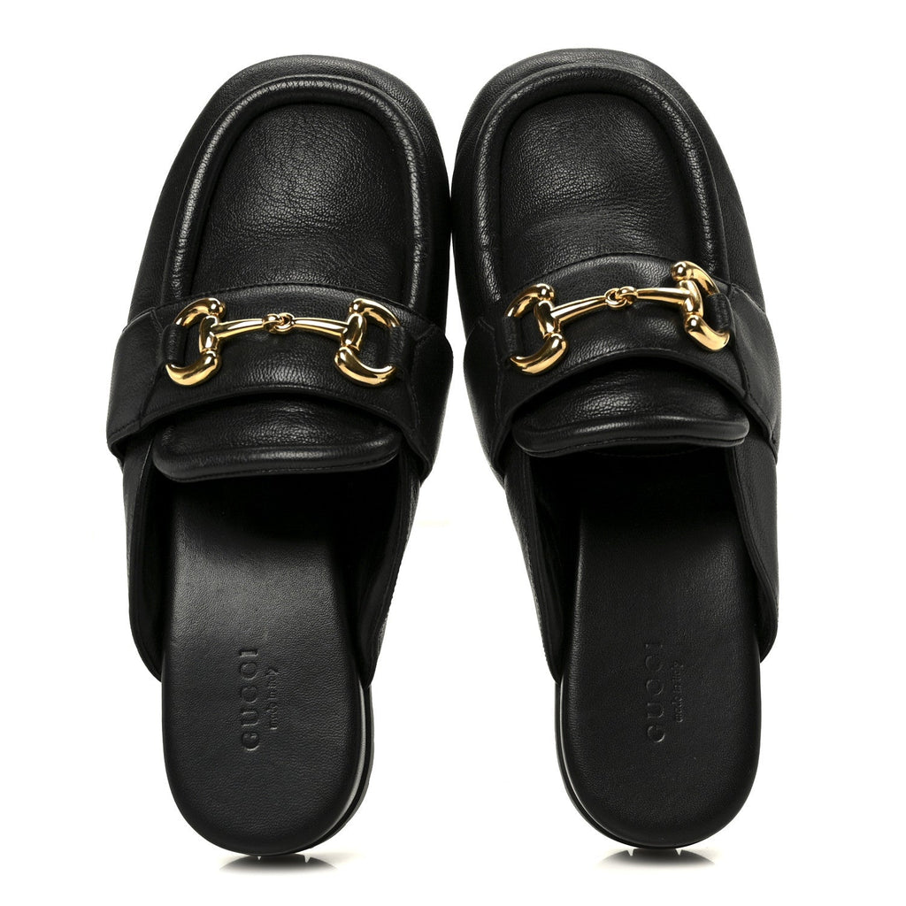 GOATSKIN AUROVILLE HORSEBIT MULES BLACK