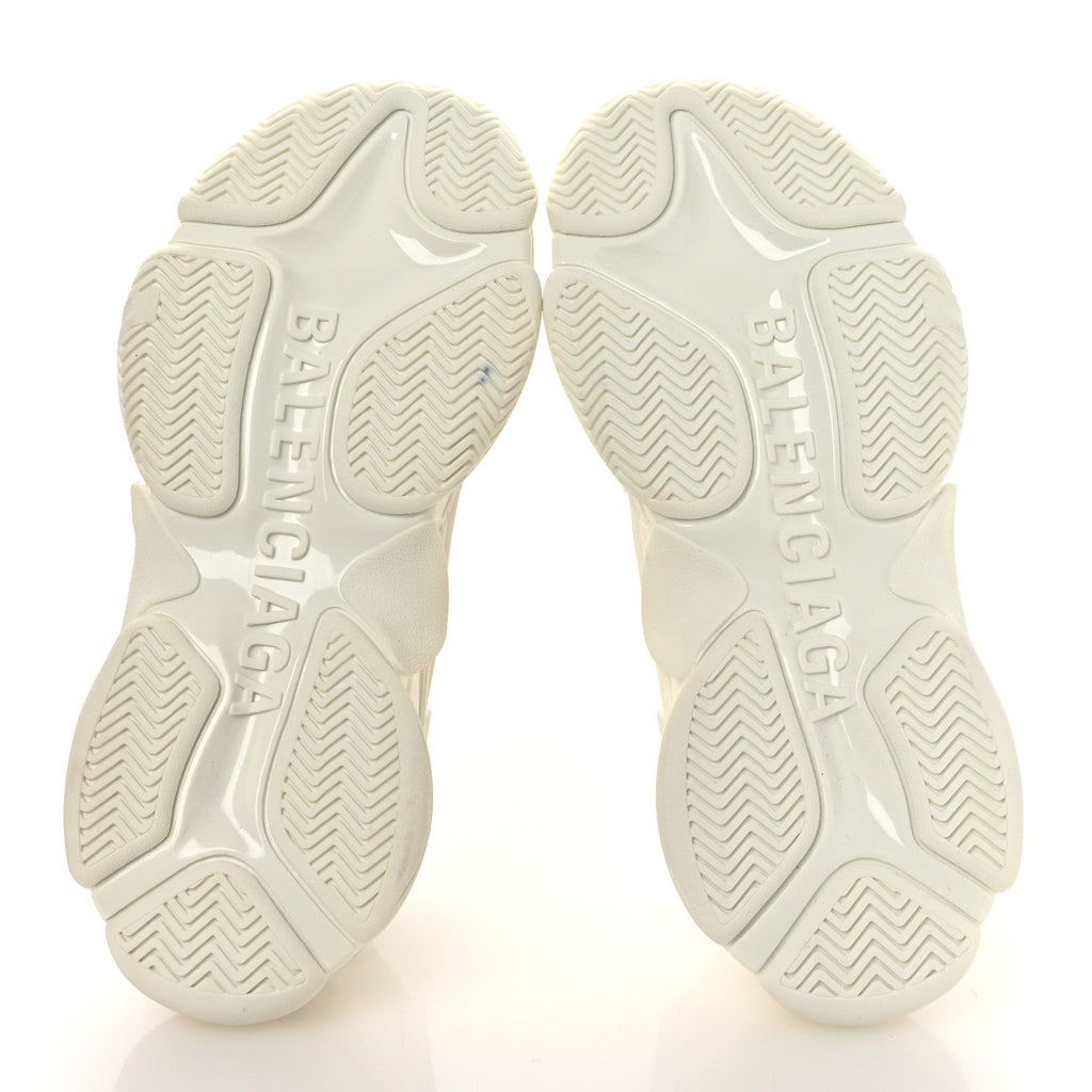 TECHNICAL FABRIC ALLOVER LOGO WOMENS TRIPLE S SNEAKERS WHITE BLACK
