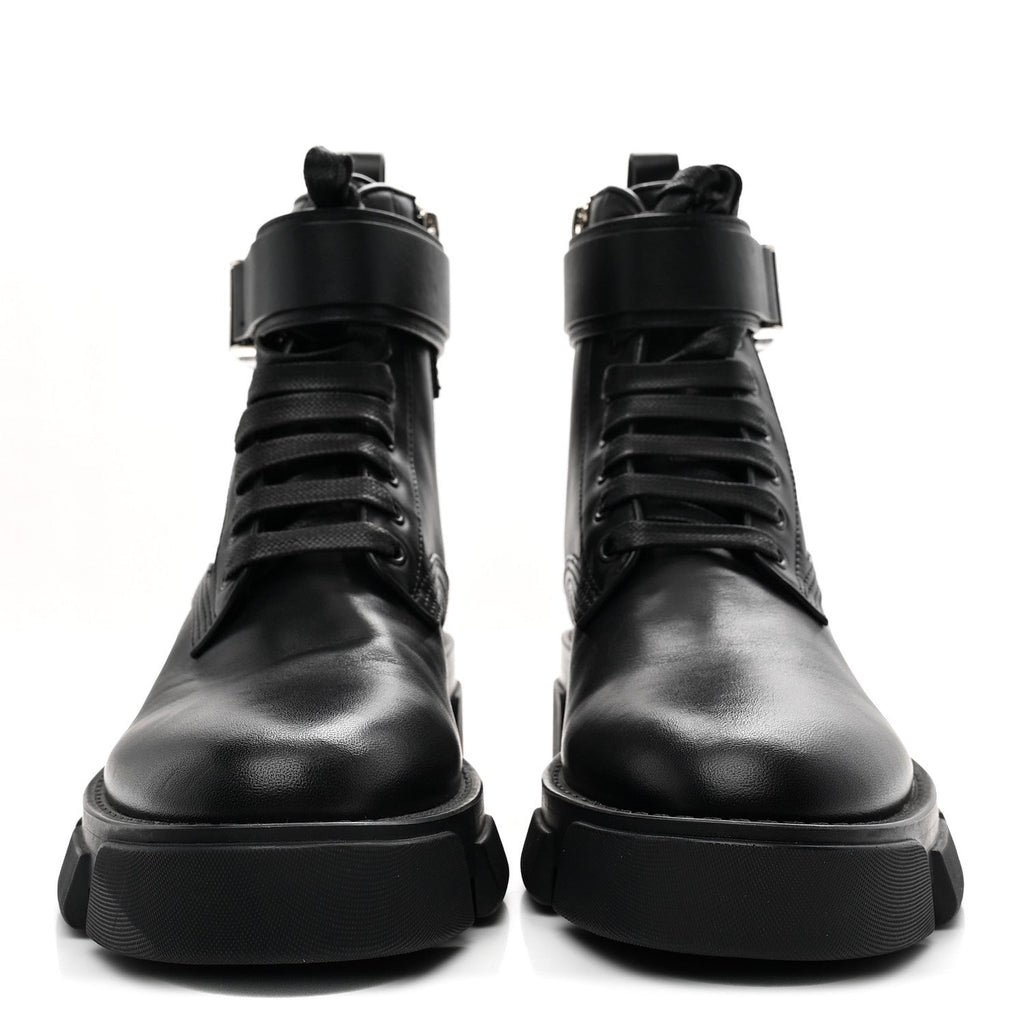 CALFSKIN COMBAT BOOTS BLACK