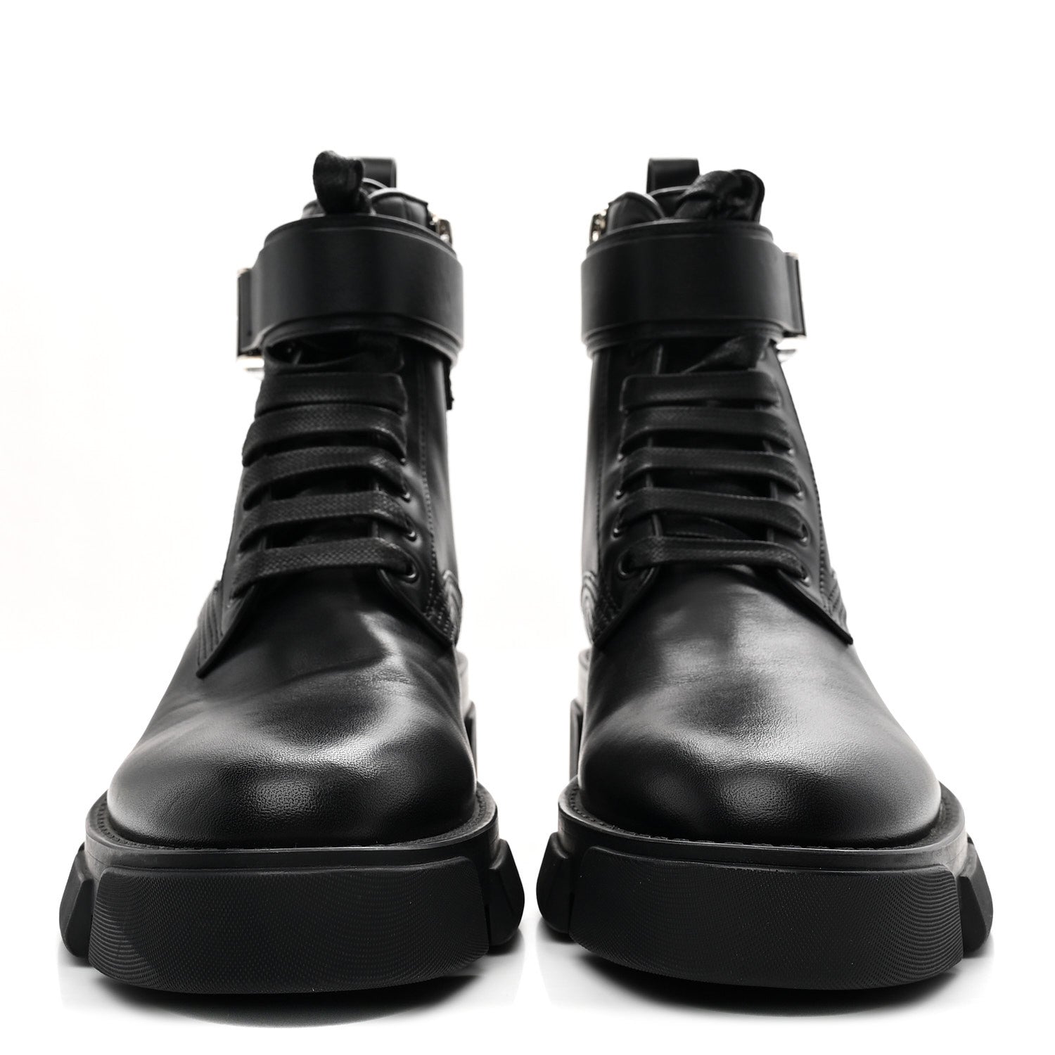 CALFSKIN COMBAT BOOTS BLACK