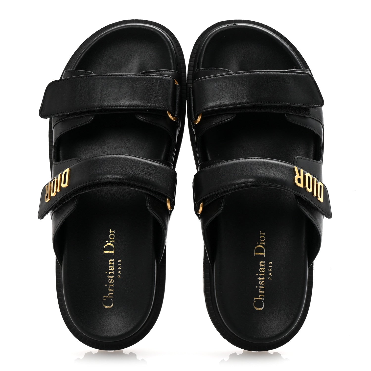 LAMBSKIN DIORACT 10MM SLIDE SANDALS BLACK