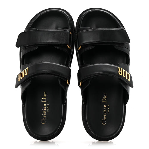 LAMBSKIN DIORACT 10MM SLIDE SANDALS BLACK
