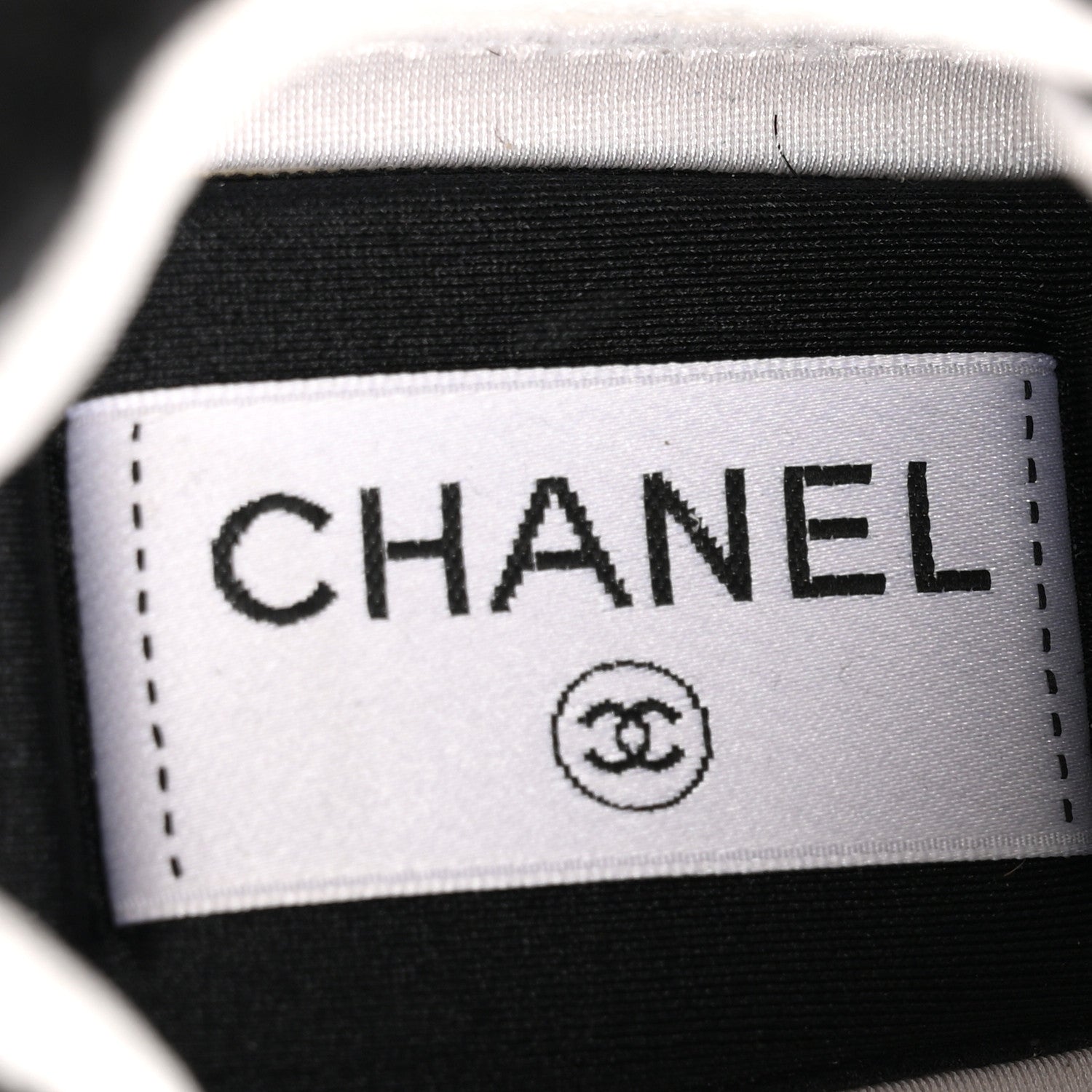 NYLON SUEDE CALFSKIN PRINTED CC SNEAKERS WHITE BLACK