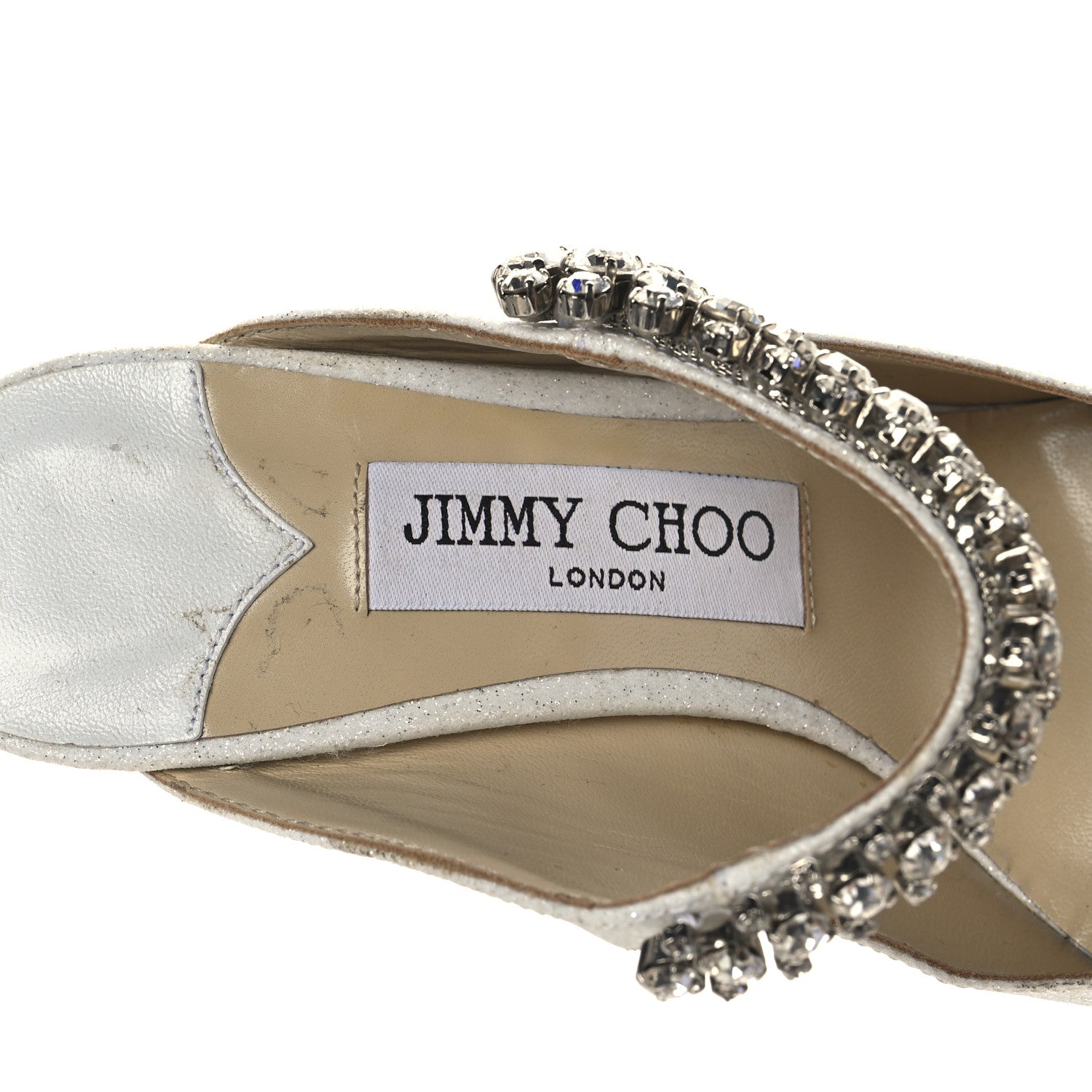 CANVAS GLITTER CRYSTAL BING 100 PUMPS WHITE