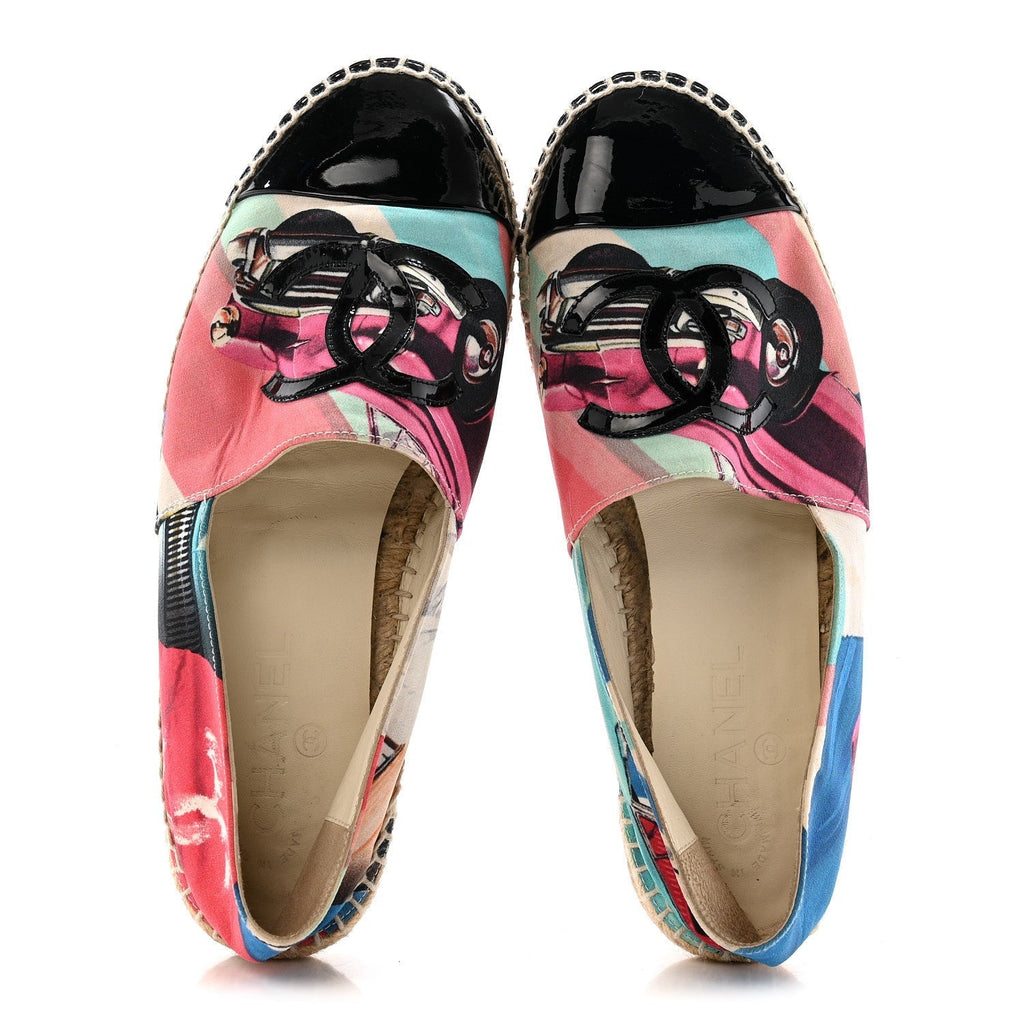 FABRIC PATENT CC ESPADRILLES MULTICOLOR BLACK