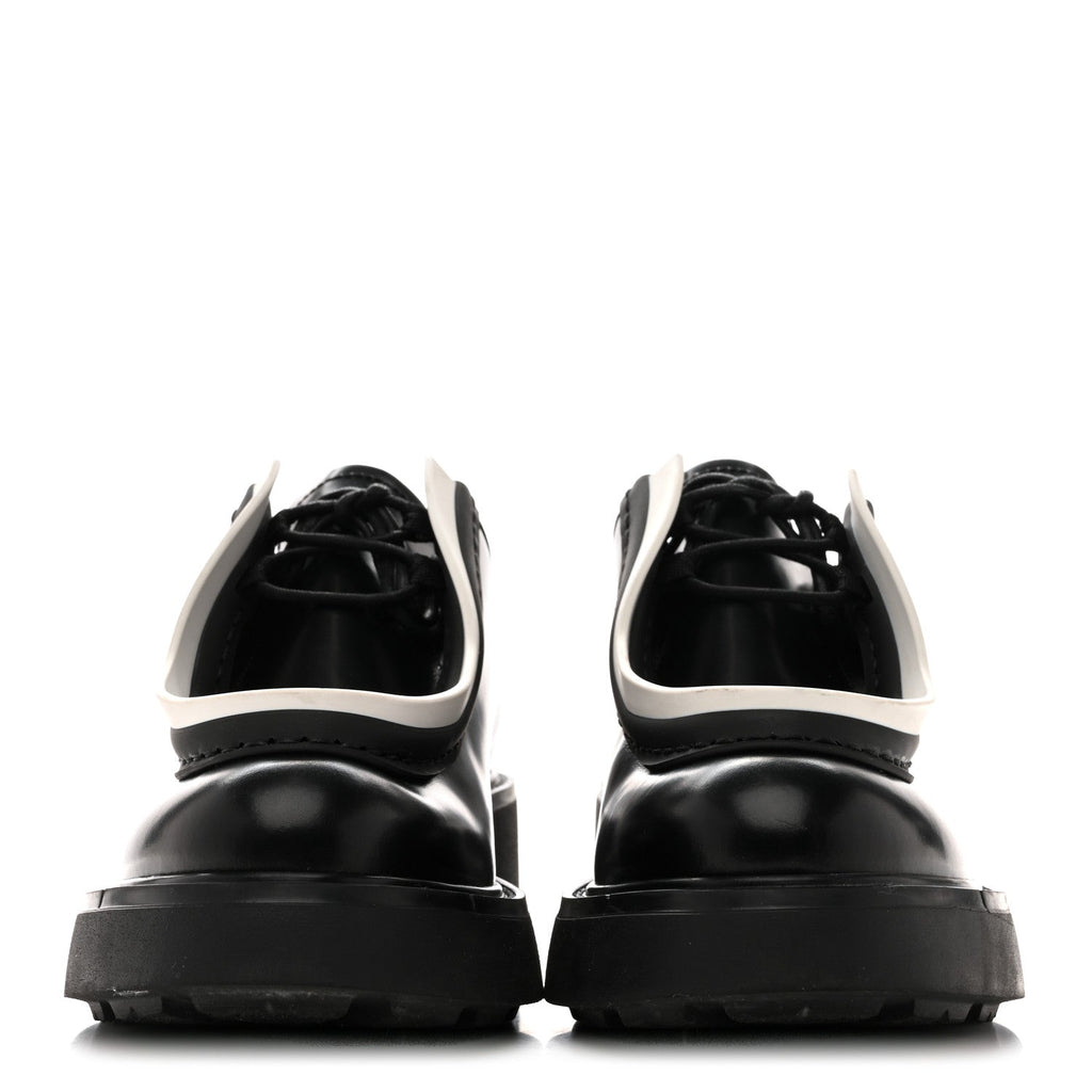 SPAZZOLATO ROIS MONOLITH 55MM DERBY LOAFERS BLACK WHITE