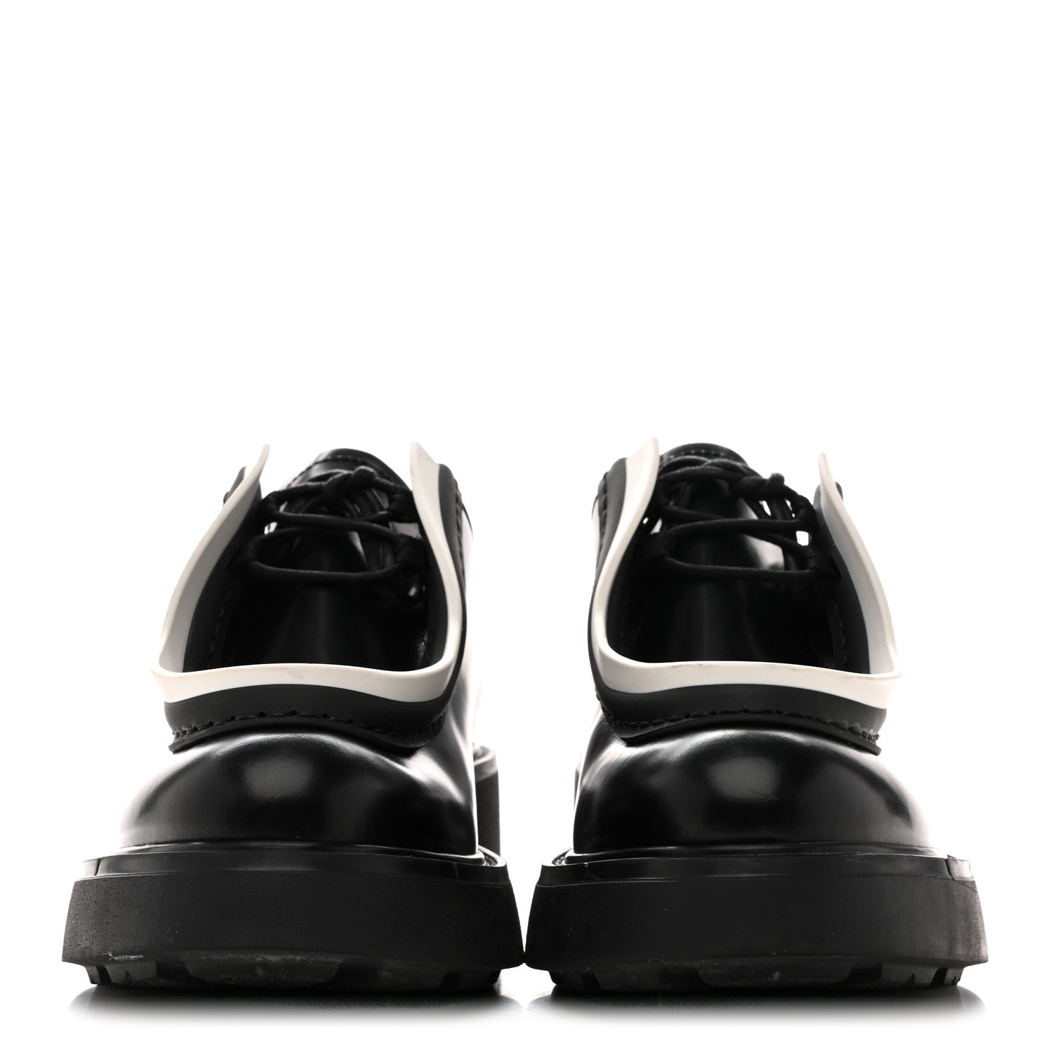 SPAZZOLATO ROIS MONOLITH 55MM DERBY LOAFERS BLACK WHITE