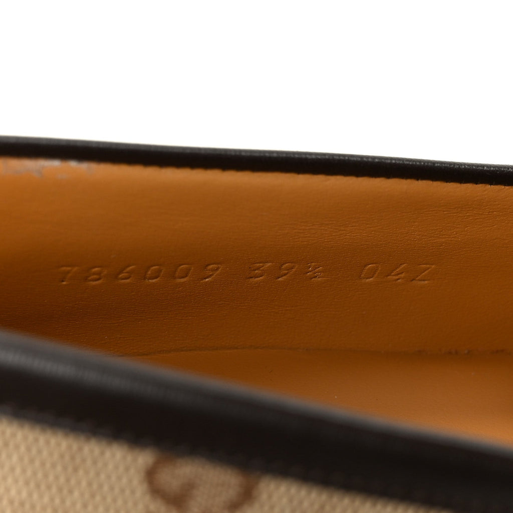 CANVAS GG MONOGRAM HORSEBIT CALFSKIN WOMENS HORSEBIT PLATFORM LOAFERS BEIGE EBONY COCOA