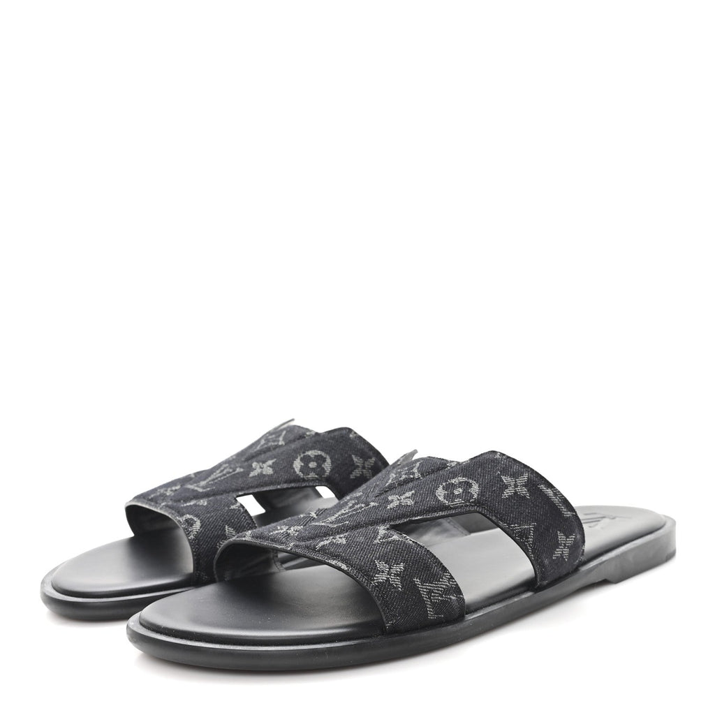 MONOGRAM DENIM MENS LV OASIS MULES BLACK
