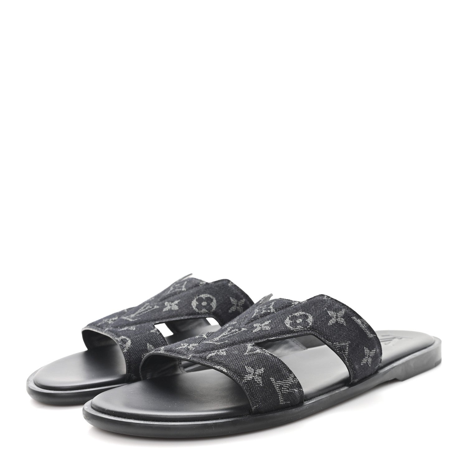 MONOGRAM DENIM MENS LV OASIS MULES BLACK