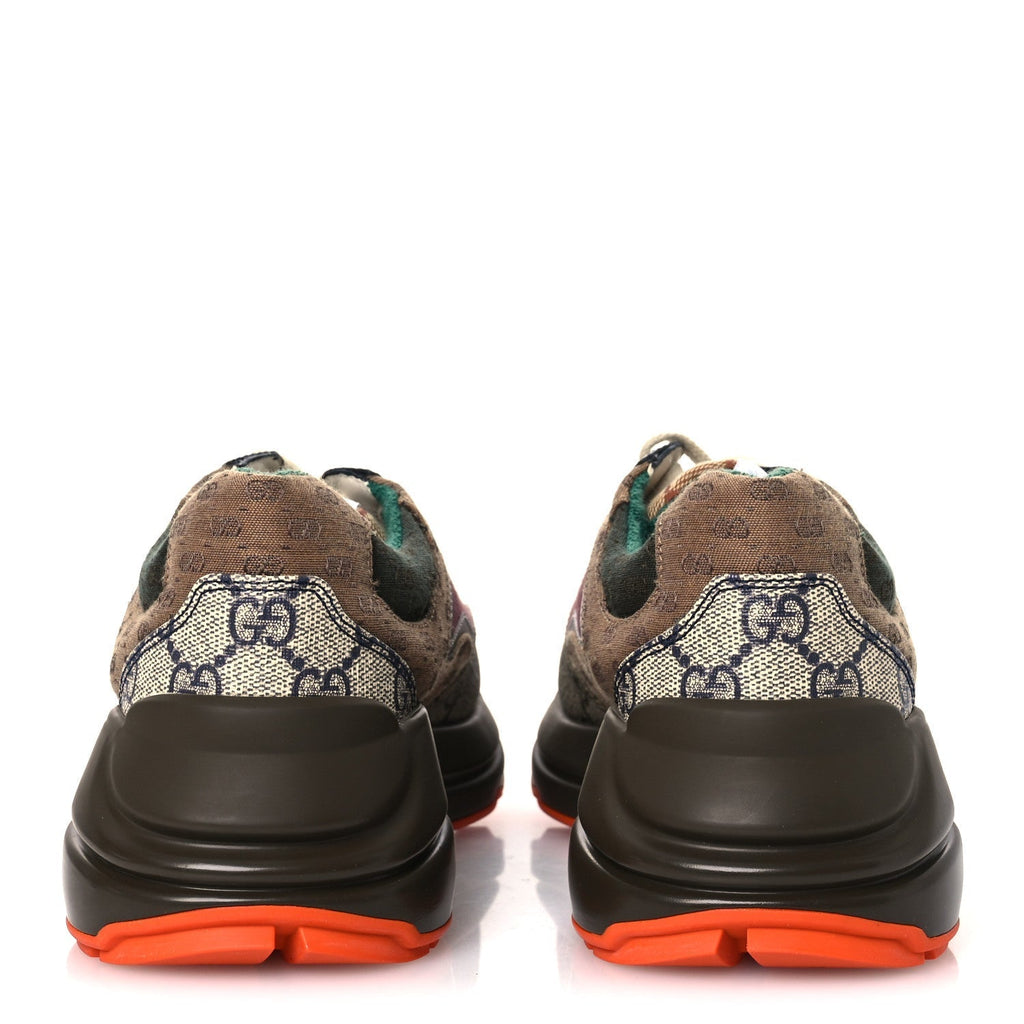 GG SUPREME MONOGRAM MIX MONOGRAM WOMENS RHYTON SNEAKERS BORDEAUX BEIGE EBONY