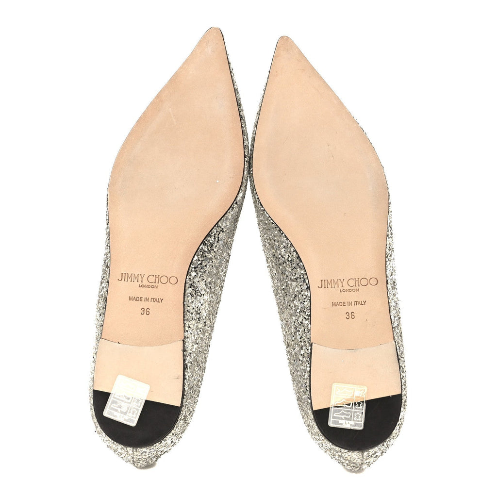 GALAXY GLITTER MESH LOVE FLATS SILVER SPARKS