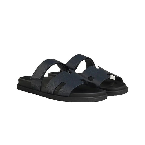 Hermès Chypre Sandal Beige - Navy Blue