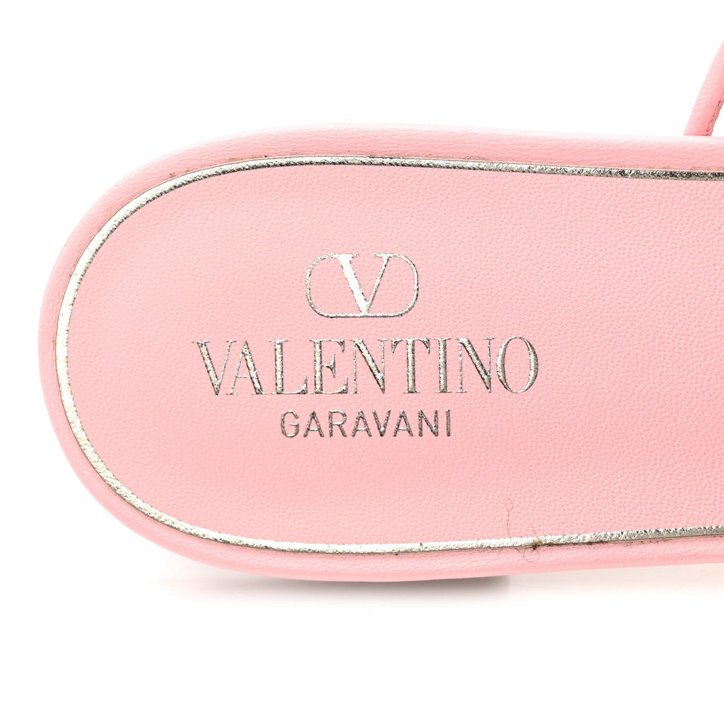 ROCKSTUD PVC CAGED FLAT SLIDE SANDALS PINK