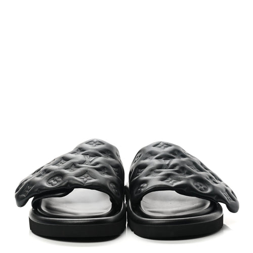 LOUIS VUITTON POOL PILLOW COMFORT MULE IN BLACK MONOGRAM