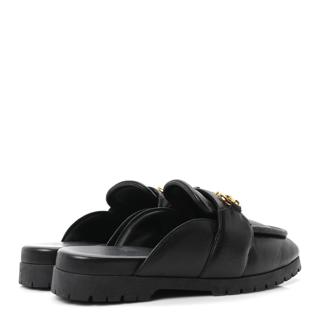 GOATSKIN AUROVILLE HORSEBIT MULES BLACK