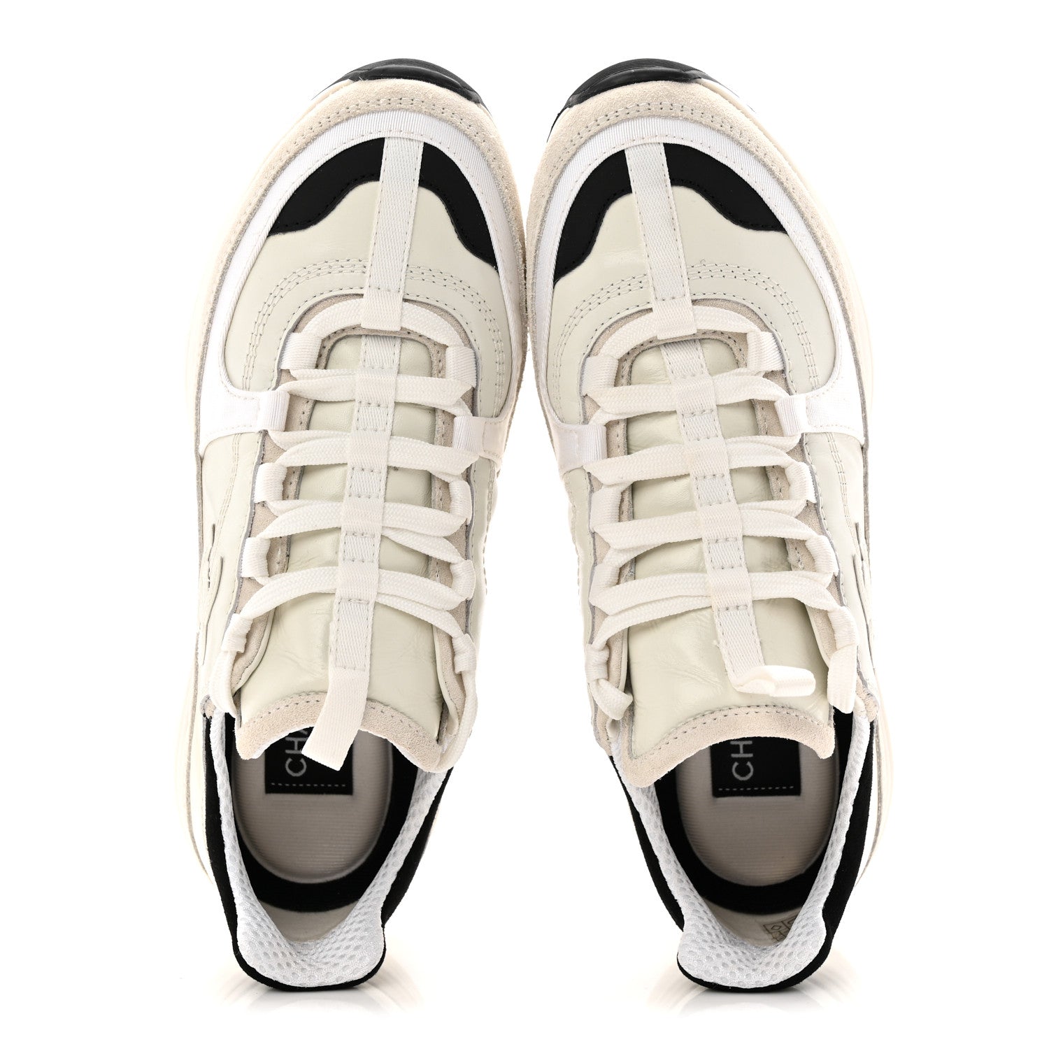 SUEDE CALFSKIN WOMENS CC SNEAKERS WHITE BLACK