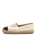 LAMBSKIN CC ESPADRILLES WHITE BLACK