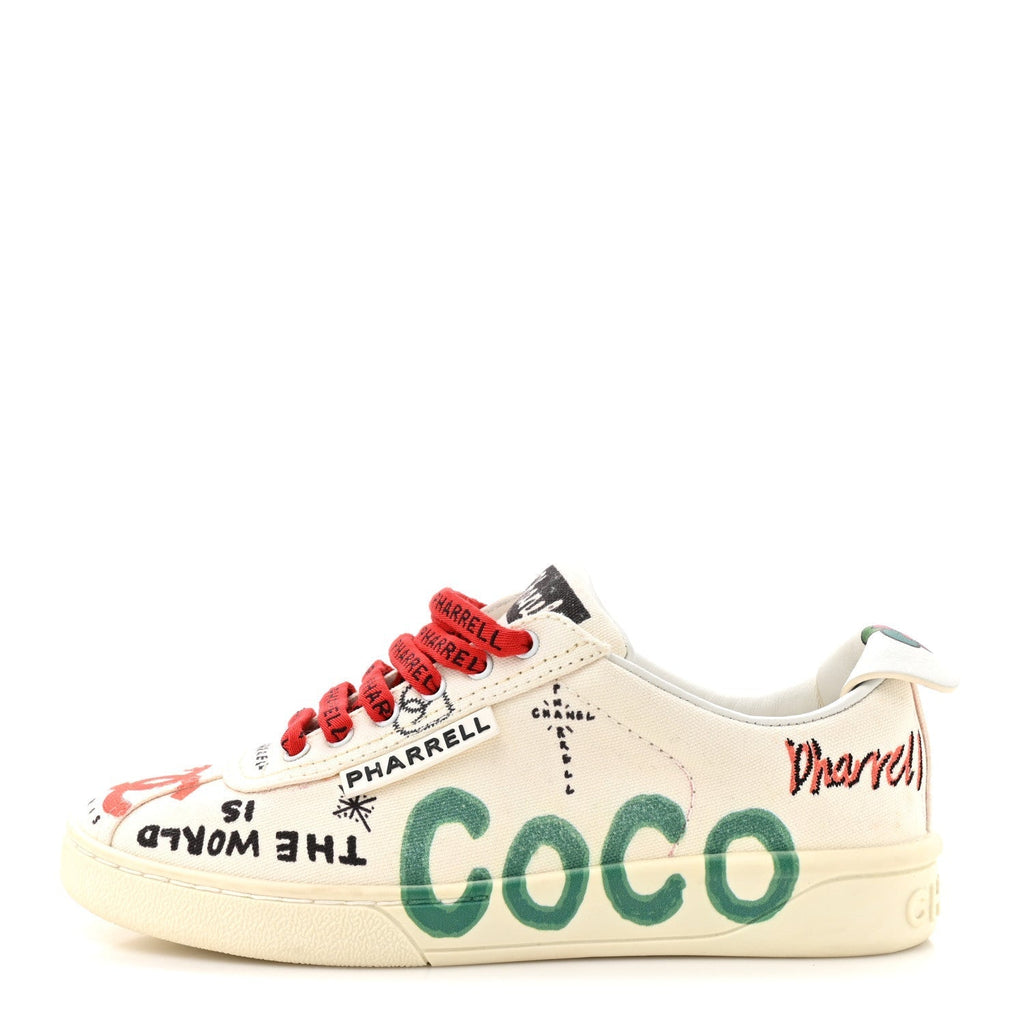 X PHARRELL WILLIAMS CANVAS WOMENS SNEAKERS WHITE MULTICOLOR