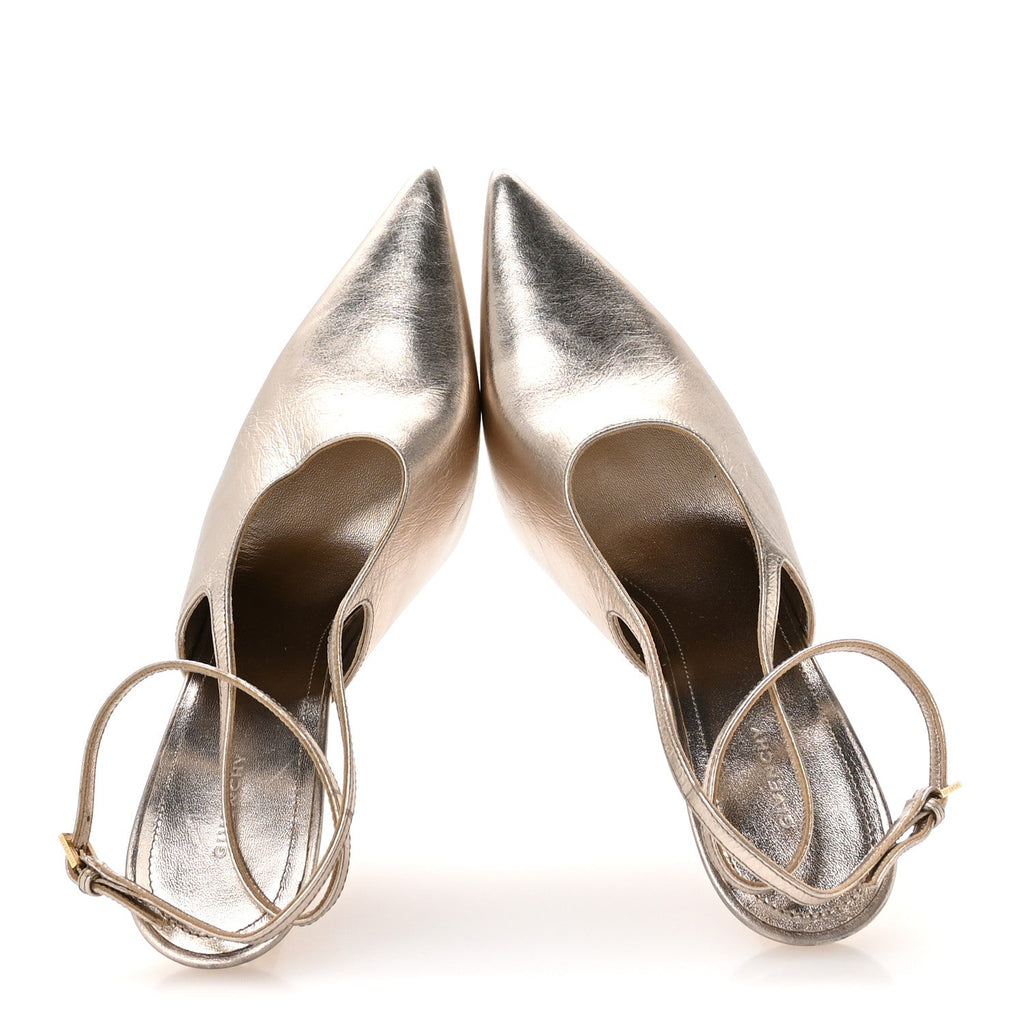 LAMINATED SHEEPSKIN SHOW SLINGBACK PUMPS DUSTY GOLD