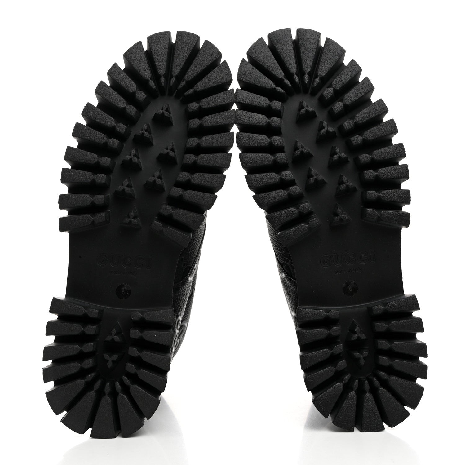 CALFSKIN EMBOSSED MONOGRAM LACE UP ANKLE BOOTS BLACK