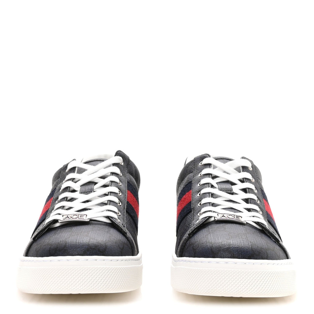 GG SUPREME MONOGRAM WEB MENS NEW ACE SNEAKERS DARK BLUE