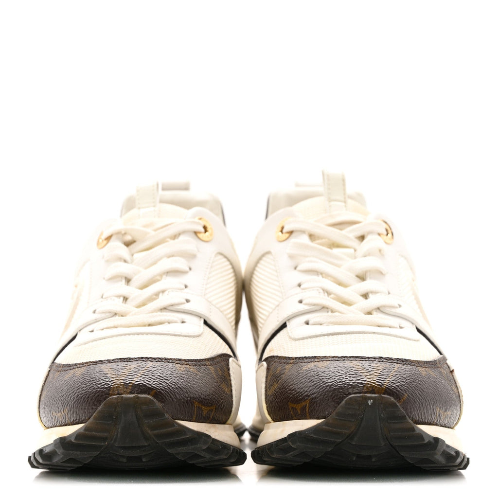 CALFSKIN MONOGRAM RUN AWAY SNEAKERS WHITE