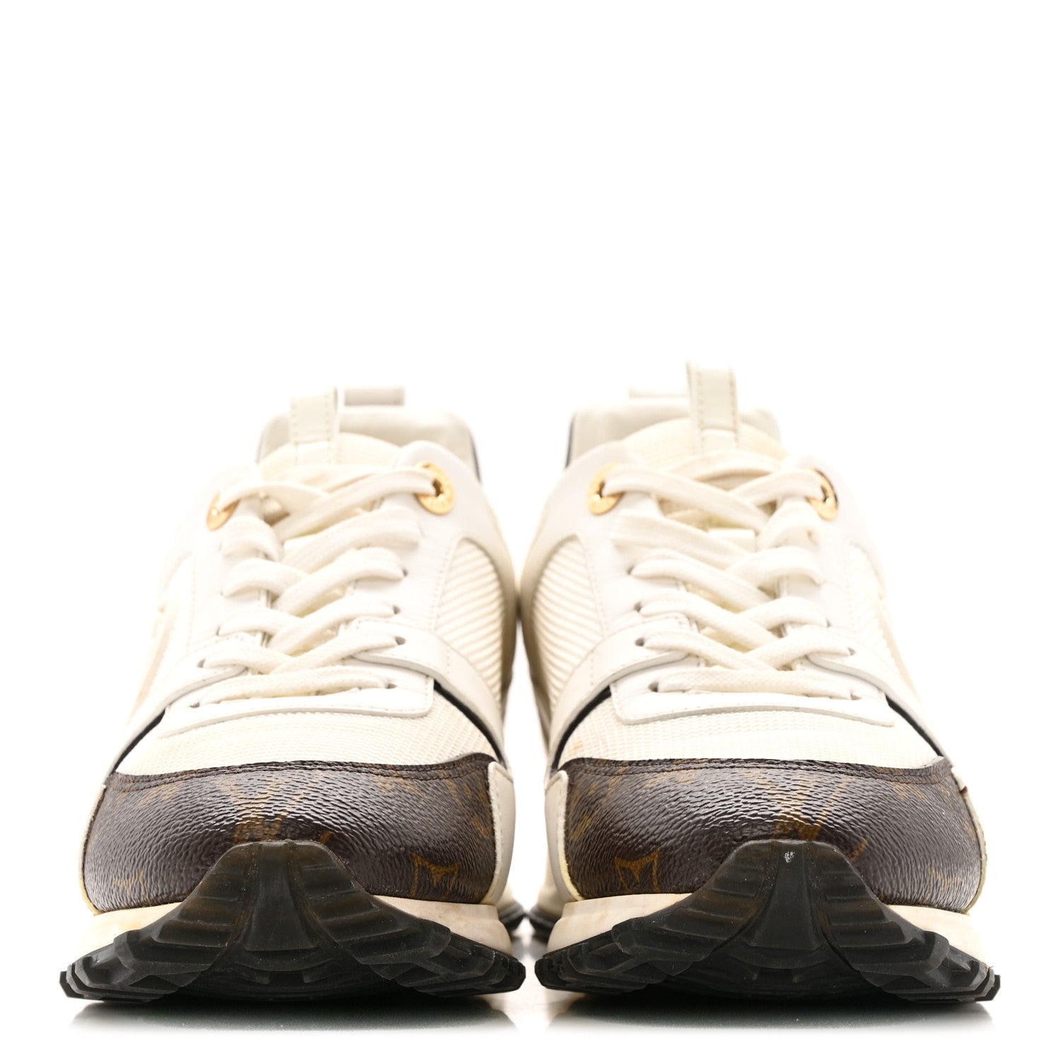 CALFSKIN MONOGRAM RUN AWAY SNEAKERS WHITE