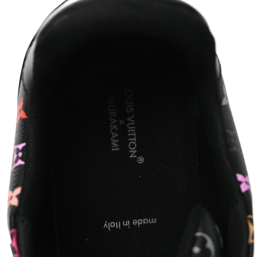 LV X TM CALFSKIN MONOGRAM MULTICOLOR WOMENS LV TRAINER SNEAKERS BLACK