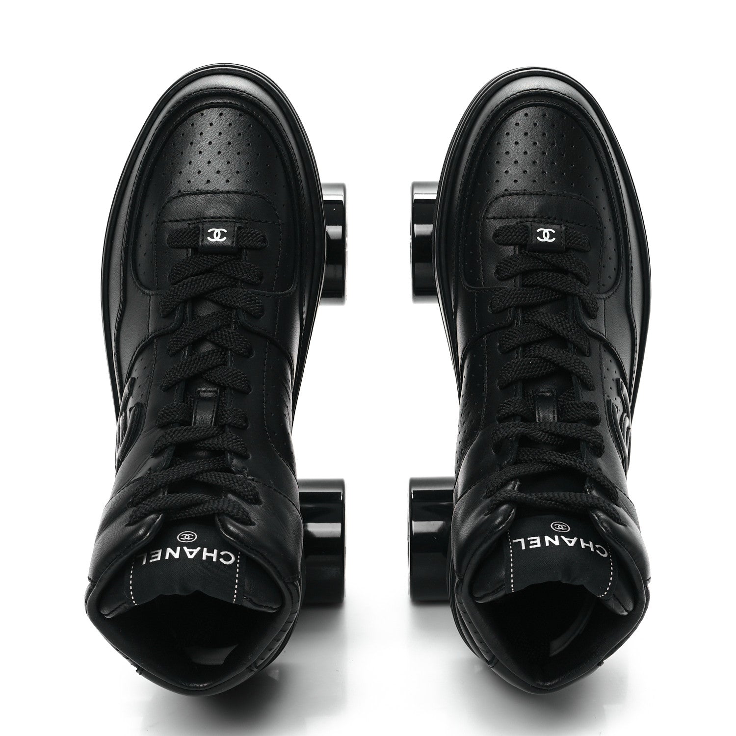 CALFSKIN WOMENS ROLLER SKATES BLACK