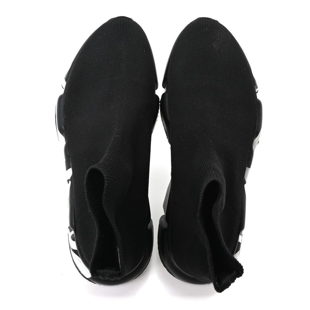 NEOPRENE KNIT WOMENS SPEED GRAFFITI SNEAKERS BLACK WHITE