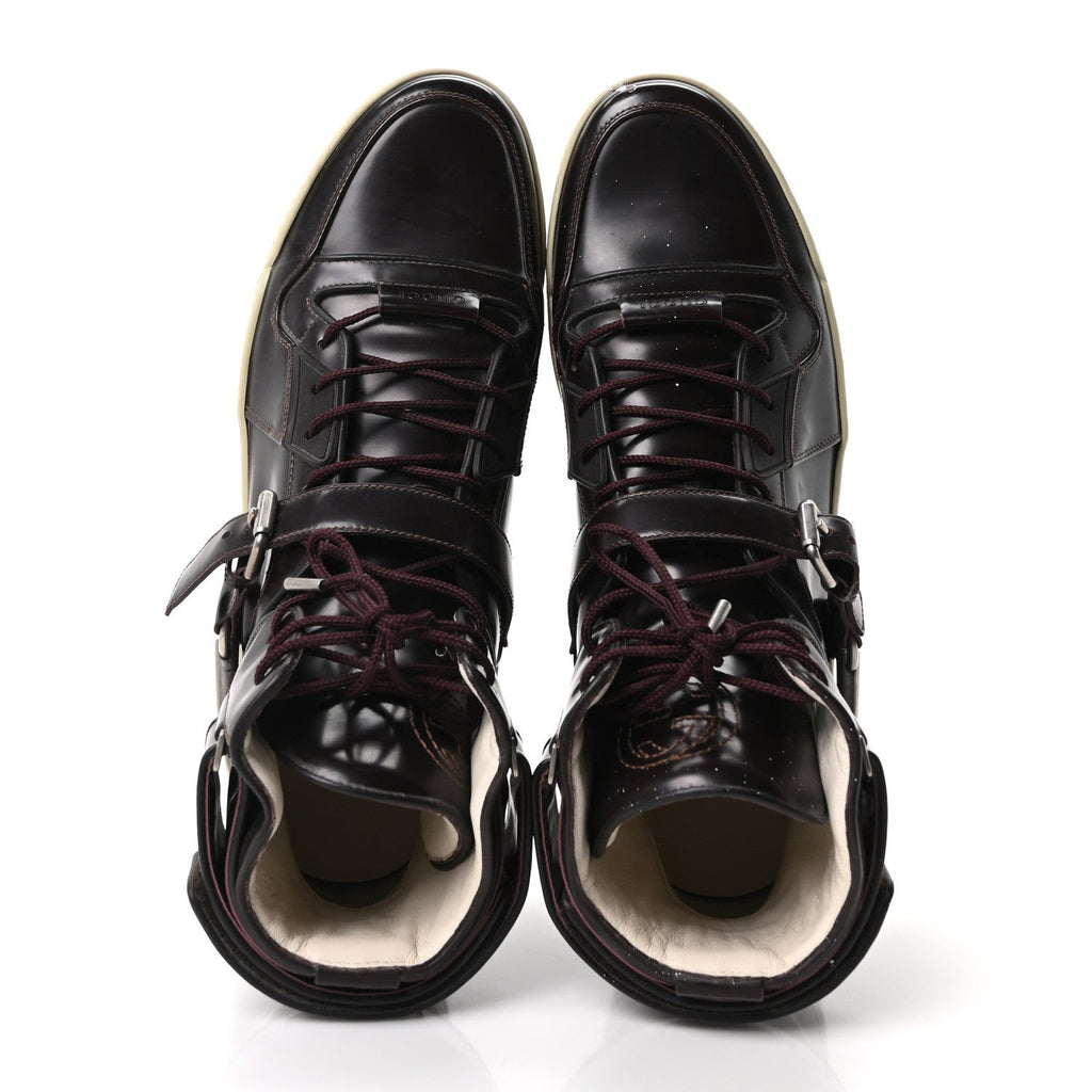 MAGNUM CALFSKIN MENS HORSEBIT HIGH TOP SPUR SNEAKERS GRAPE
