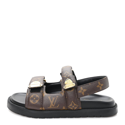 MONOGRAM LV SUNSET COMFORT FLAT SANDALS CACAO BROWN