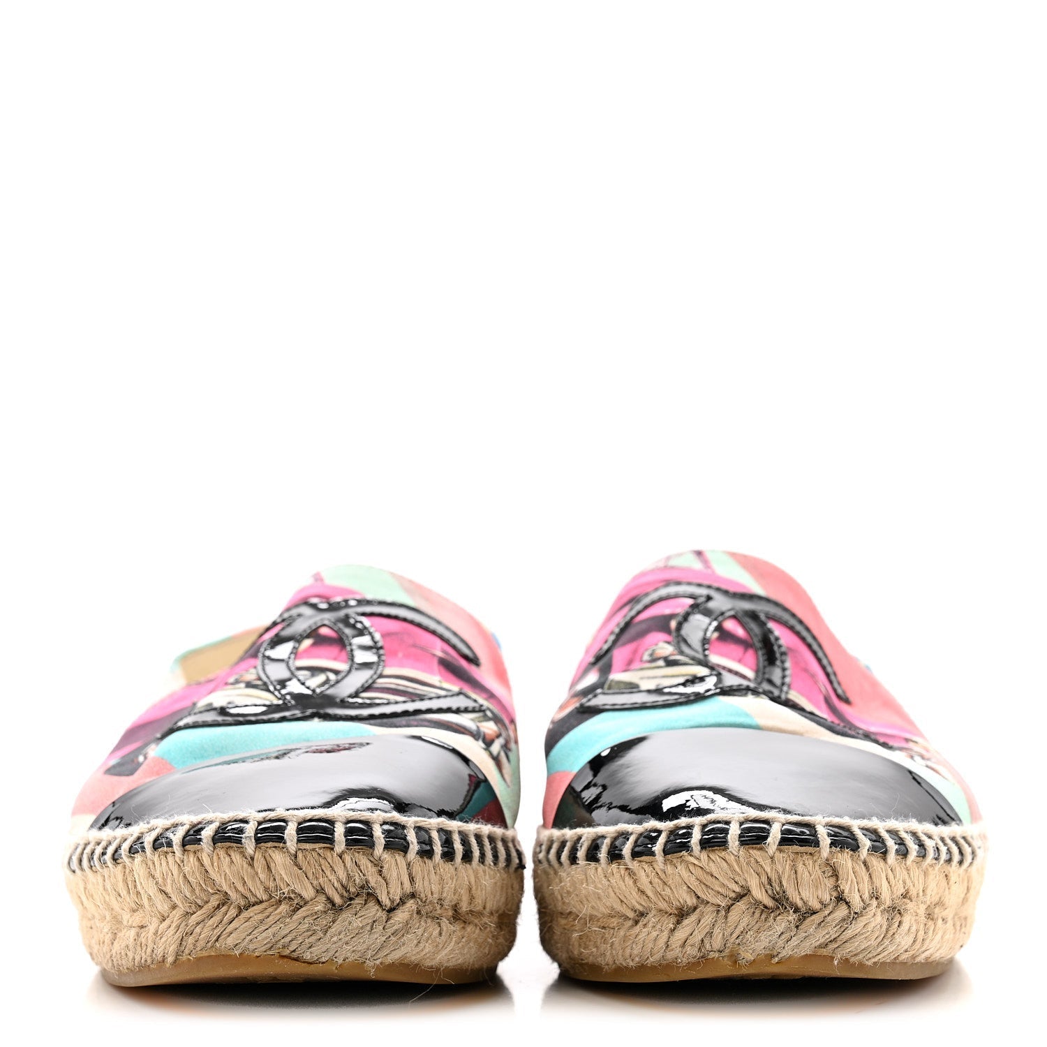 FABRIC PATENT CC ESPADRILLES MULTICOLOR BLACK