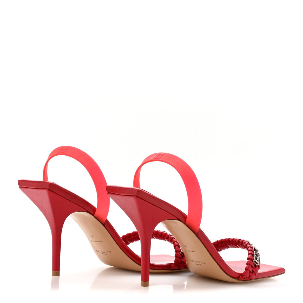 NAPPA POLYURETHANE G WOVEN SLINGBACK 90MM SANDALS DARK RED