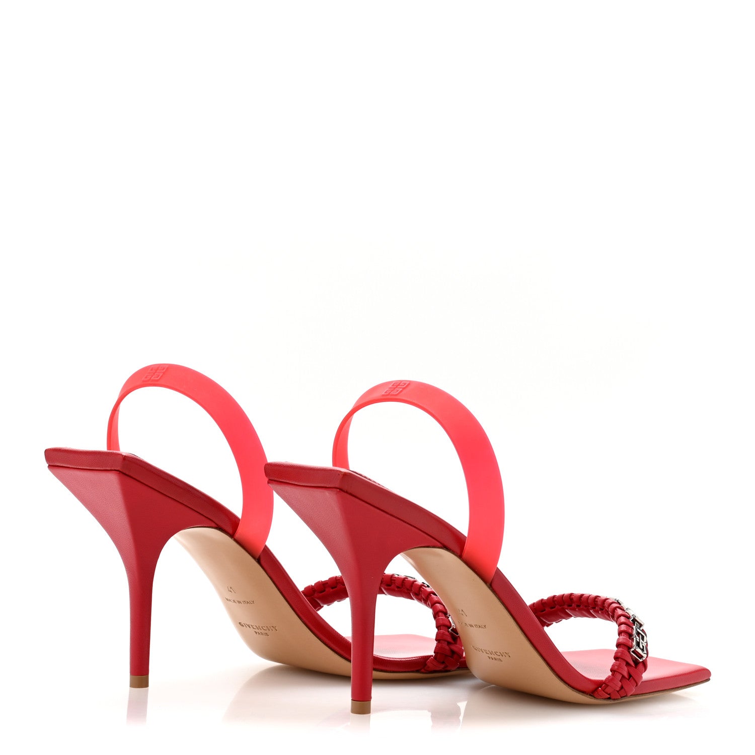 NAPPA POLYURETHANE G WOVEN SLINGBACK 90MM SANDALS DARK RED
