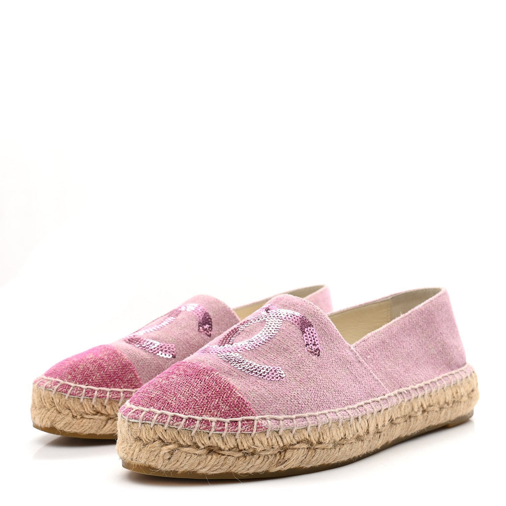TOILE SEQUIN CC ESPADRILLES PINK DARK PINK